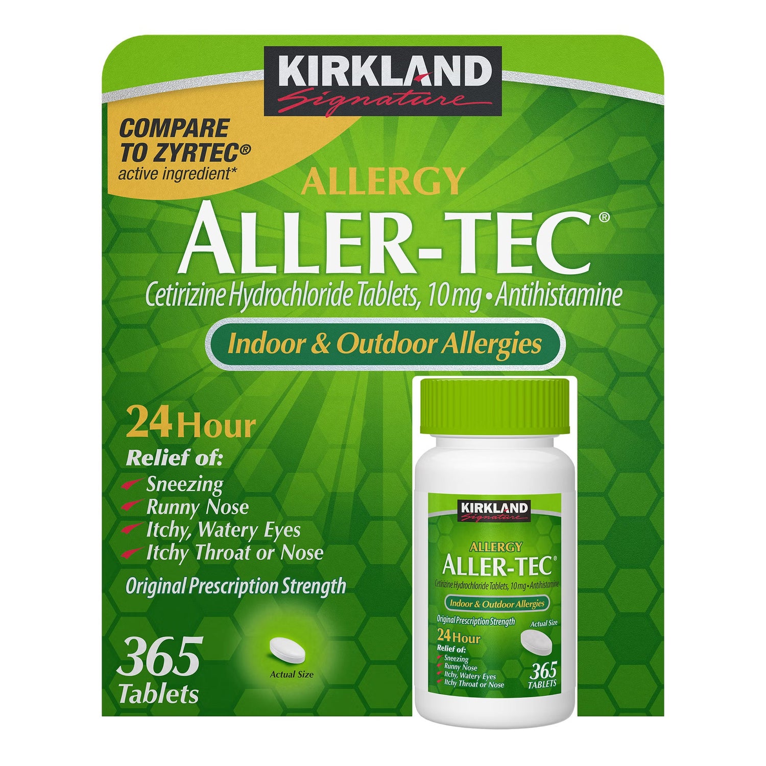 커클랜드 시그니처 알러텍 Aller-Tec 세티리진 10mg 365정 알레르기 제품