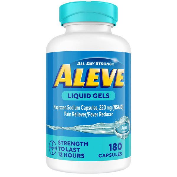 Aleve 알리브 리퀴드젤 나프록센 220mg 허리통증 근육통 생리통 진통제 180개입