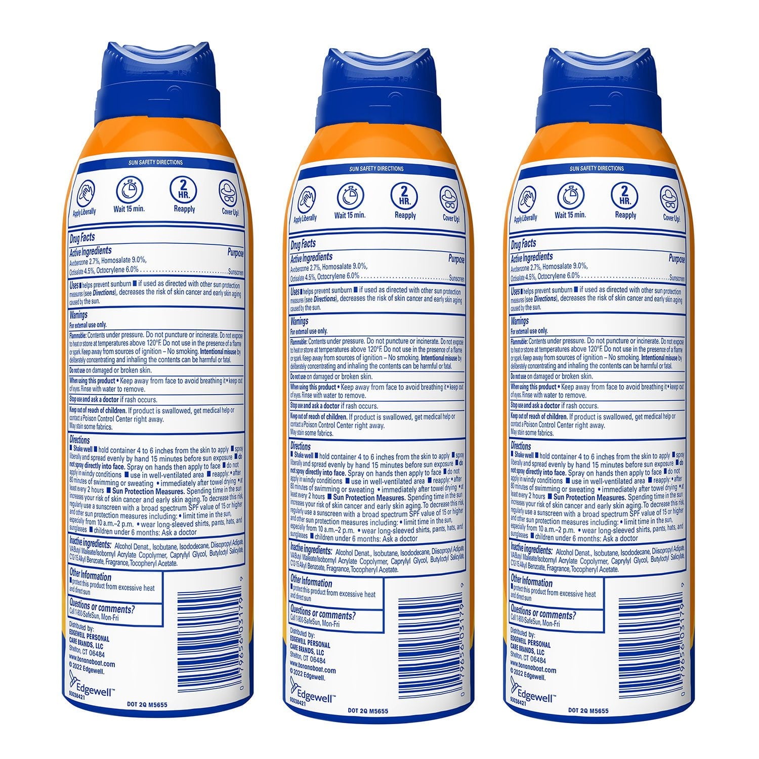 바나나보트 스포츠 울트라 선스프레이 SPF 50 6 oz × 3 – 야외활동용