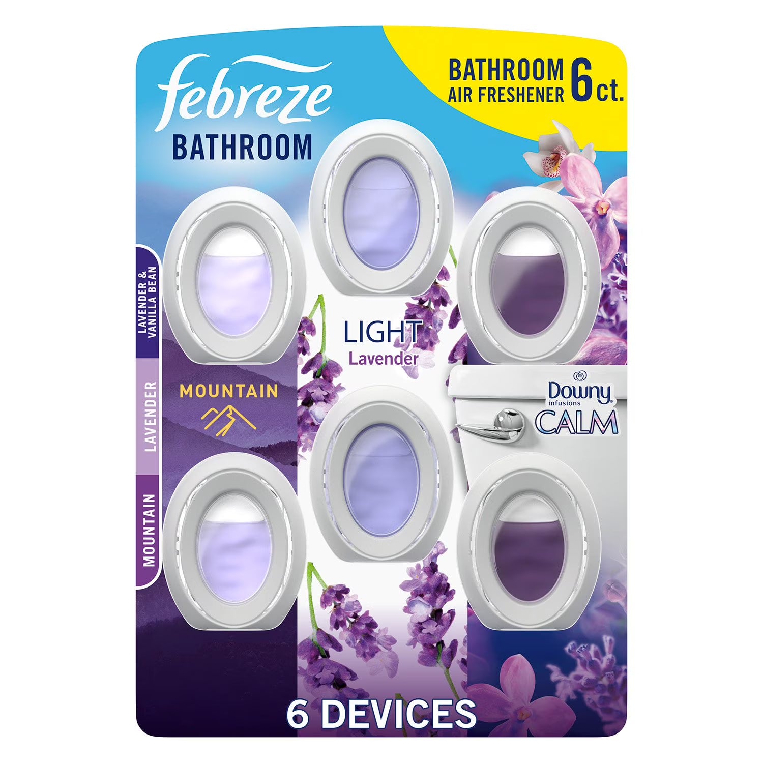 페브리즈 욕실용 방향제 캄 믹스 6 ct – 욕실 악취를 효과적으로 중화하고 은은하고 편안한 향 지속
