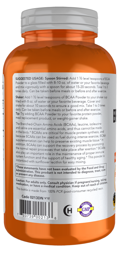 나우푸드 BCAA 12 oz 파우더 – 운동 후 근육 회복·지구력 폭발 아미노산 포뮬러