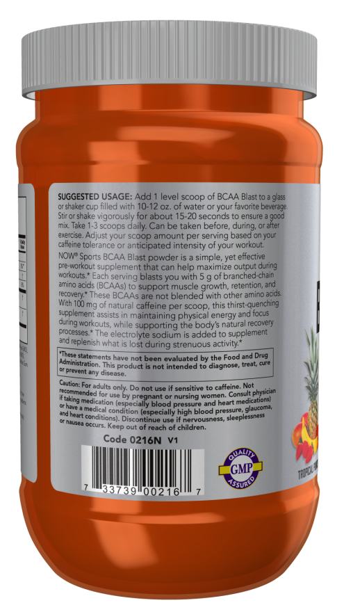 나우푸드 BCAA 블라스트 파우더 트로피컬 펀치 – 지구력·에너지·회복 지원