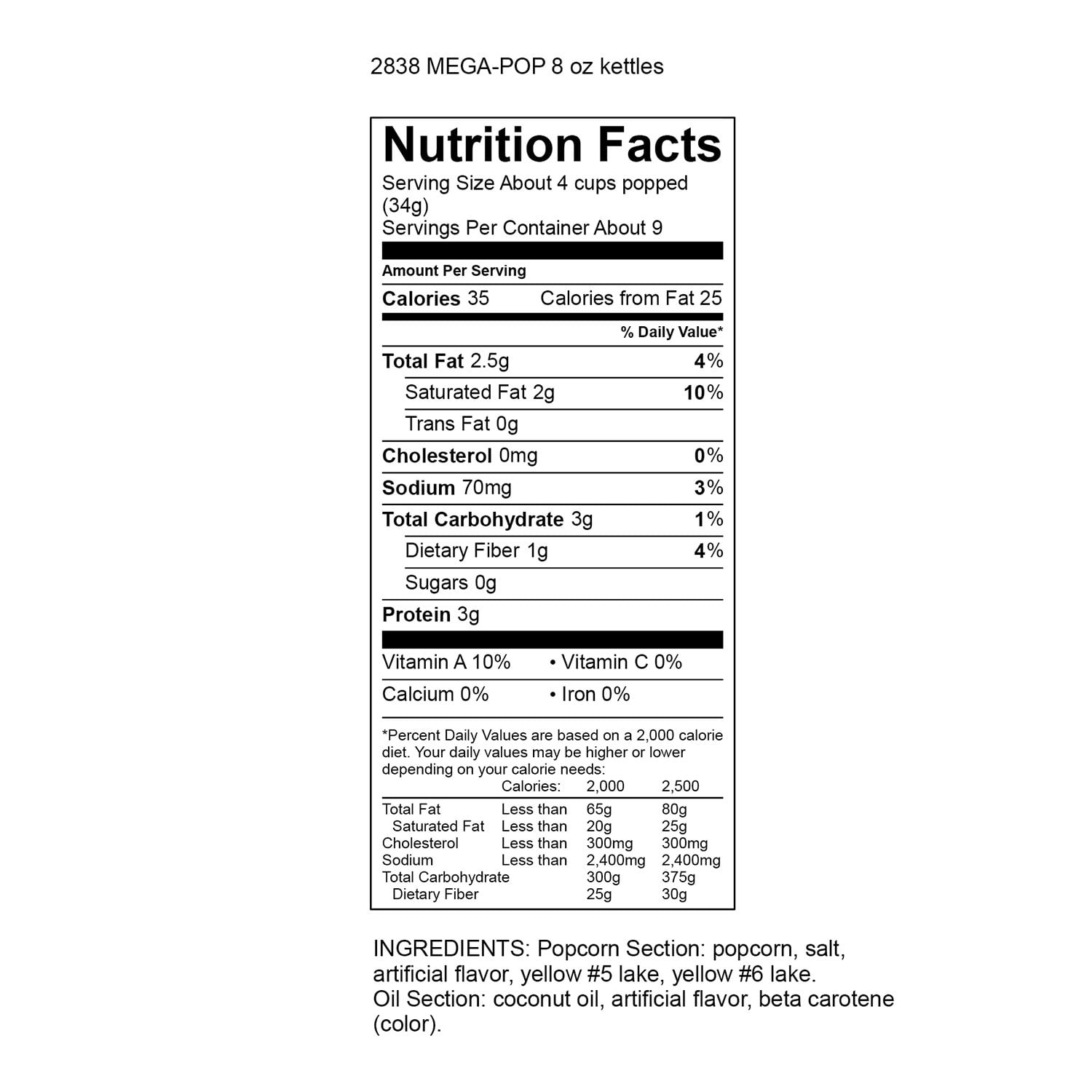 골드메달 메가팝 팝콘 키트 10.6oz – 24팩