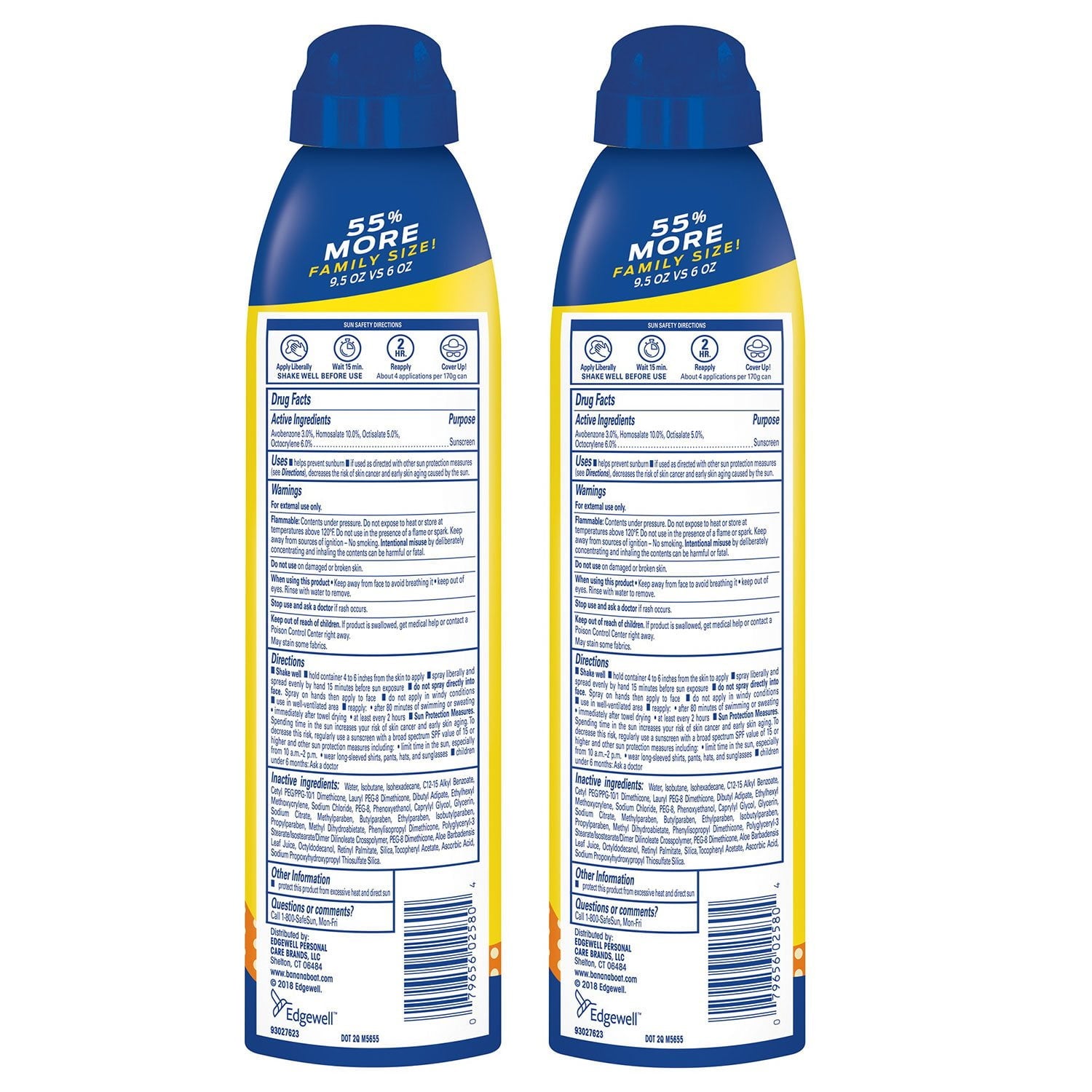 바나나보트 스포츠 키즈 선스프레이 SPF 50 9.5 oz × 2 – 어린이 전용
