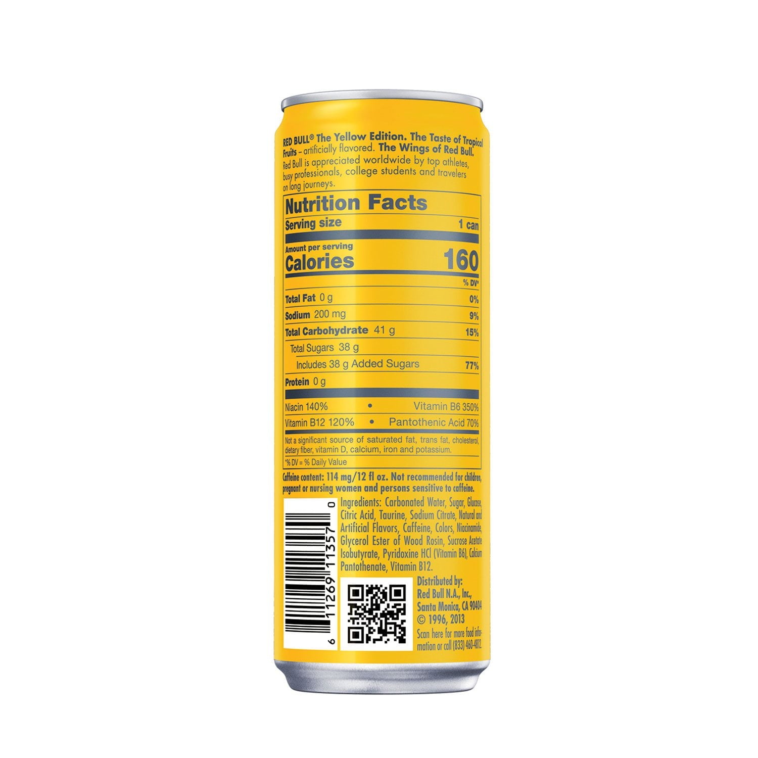 레드불 에너지 드링크 옐로우 에디션 12 fl. oz., 24 pk. – 트로피컬 계열 풍미의 에너지 음료
