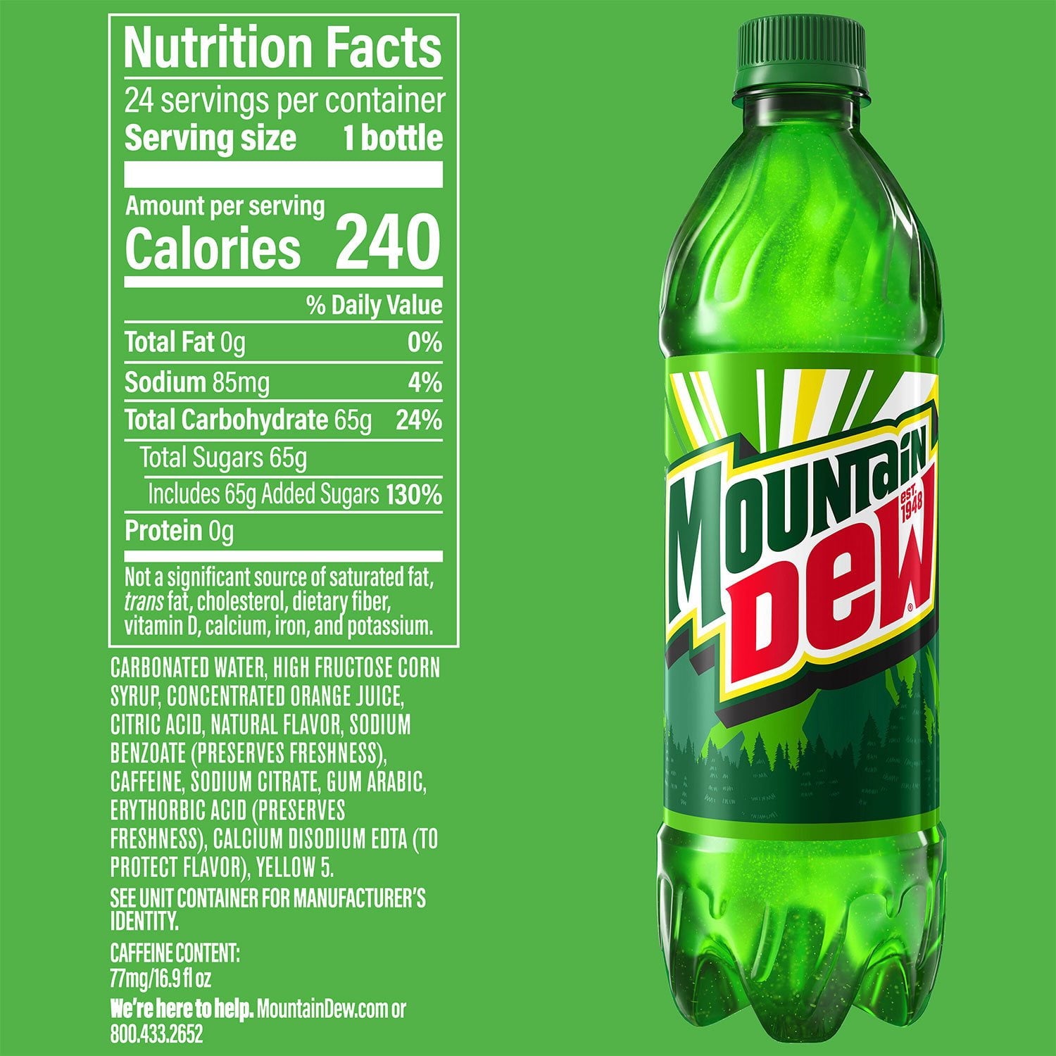 마운틴듀 소다, 16.9fl oz, 24팩