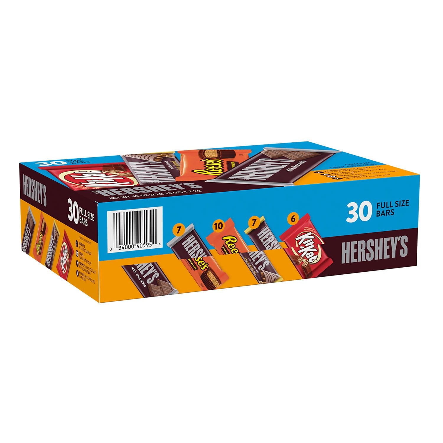허쉬(HERSHEY'S) 버라이어티팩 밀크 초콜릿 캔디 30팩 — 다양한 미니 초콜릿 세트