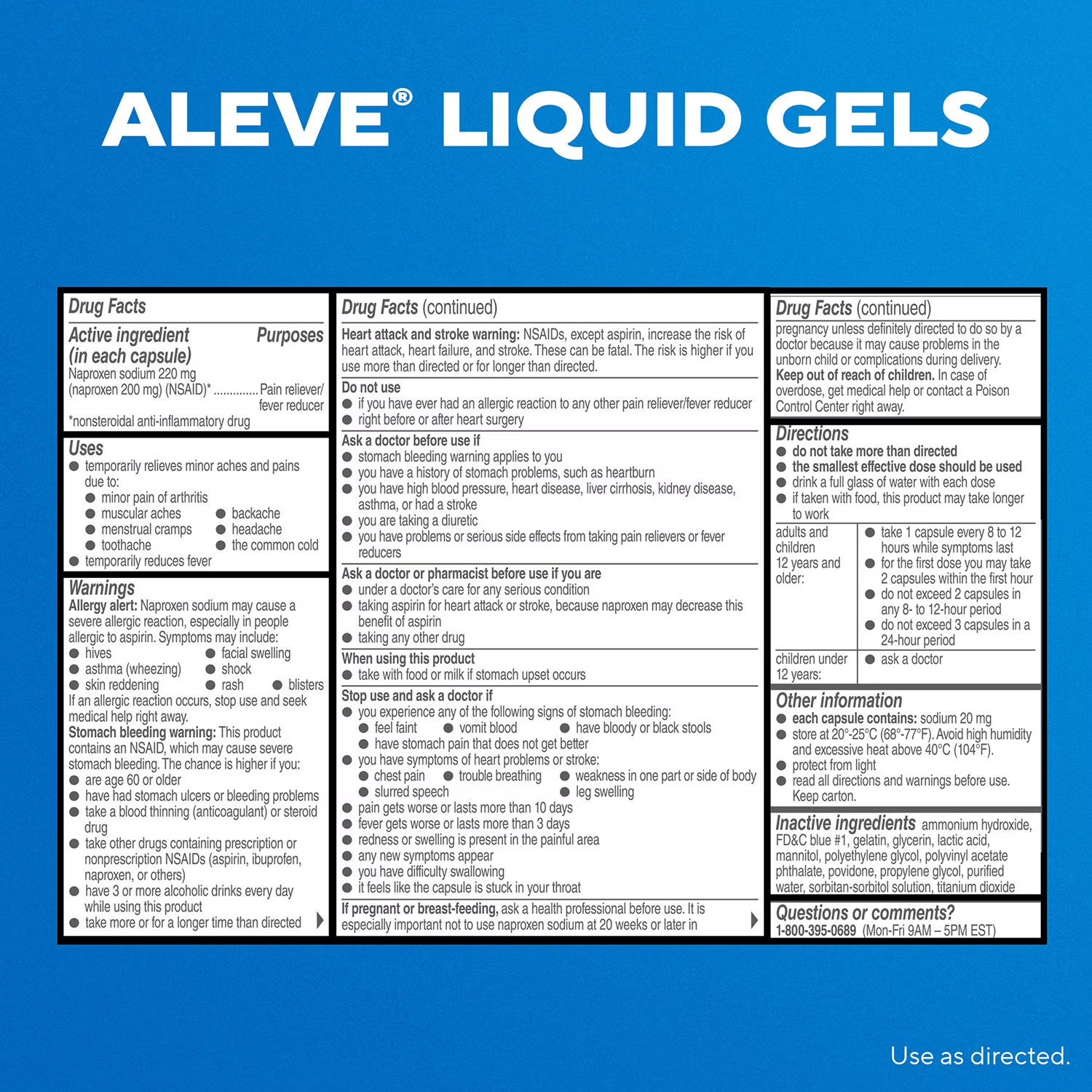 알리브 진통·해열제 리퀴드 젤, 나프록센 나트륨, 160정