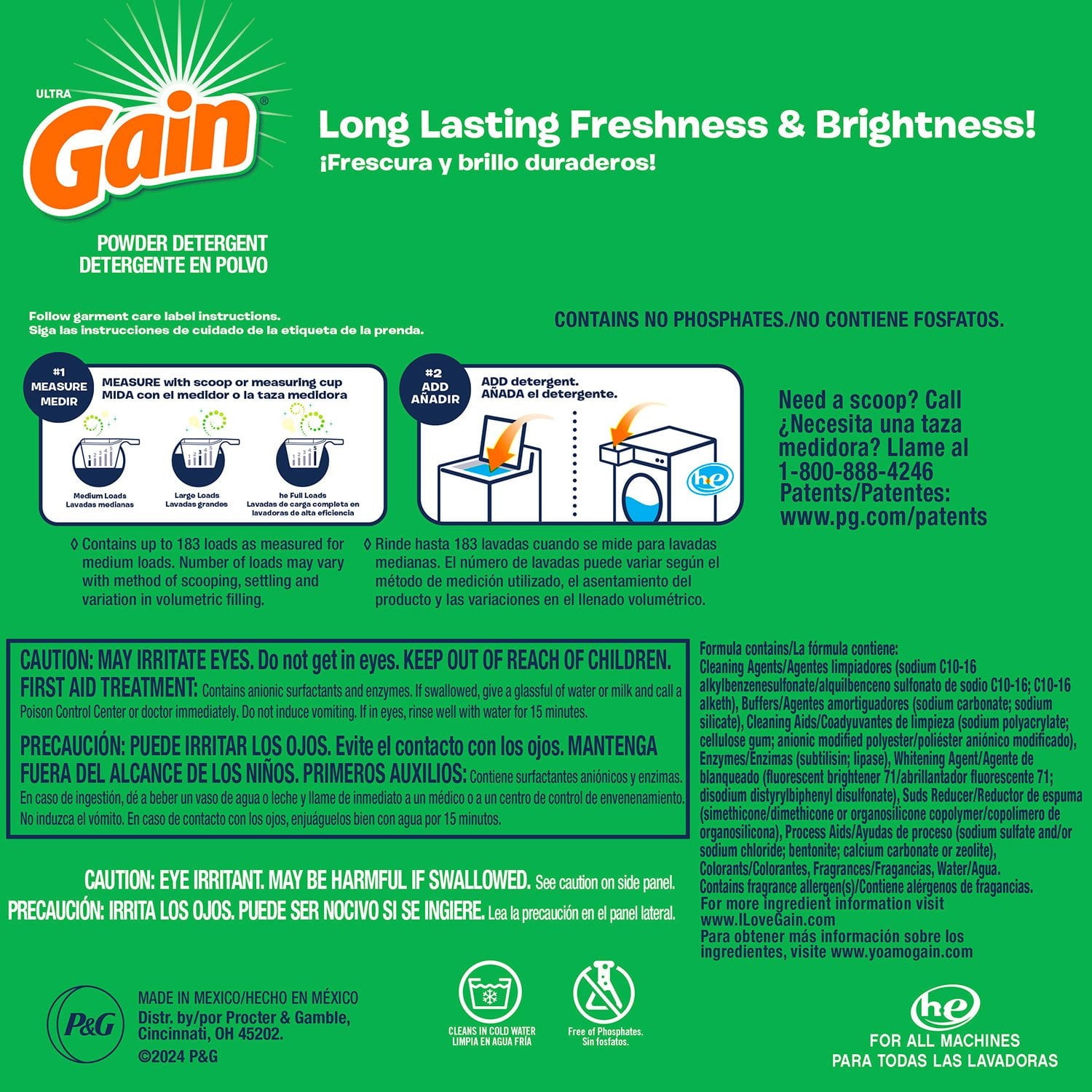 게인 울트라 파우더 세탁세제 오리지널 – 183회 / 169oz