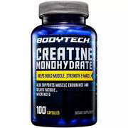 BodyTech Creatine Monohydrate Capsules – Micronized – Supports Muscle Strength, Mass, and Endurance (100 Capsules)