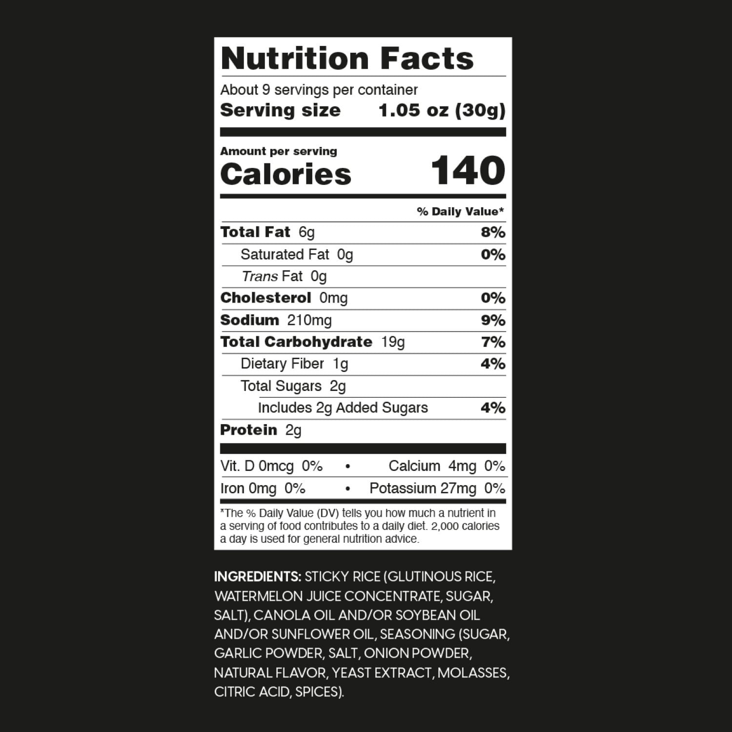 와우자 크런치 라이스 크리스프 코리안 BBQ – 9.2oz