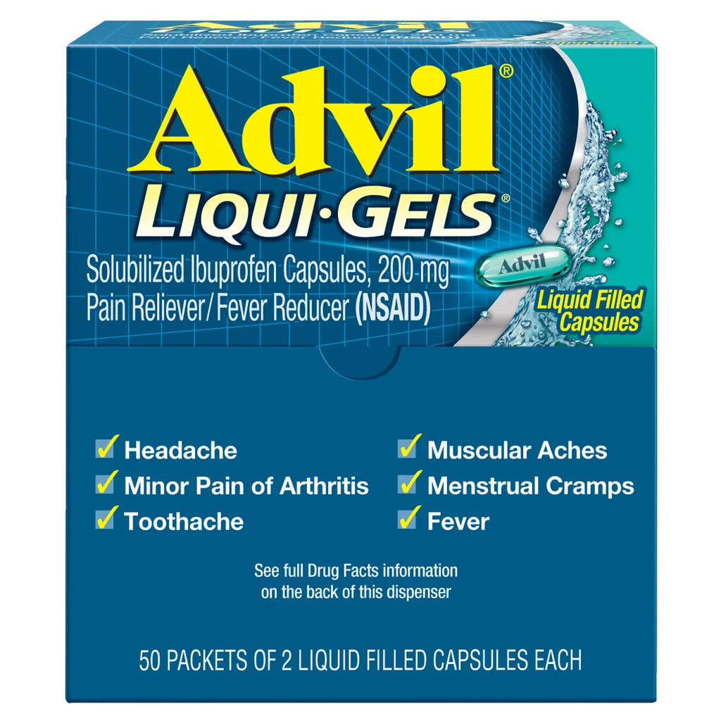 Advil | Advil Liqui-Gels Ibuprofen Dispenser Box 50 Pack | OTC ...