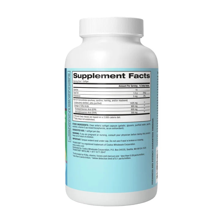 트루네이처 트리플스트렝스 오메가3 900mg – 심혈관·뇌·눈 건강 지원, 200소프트젤