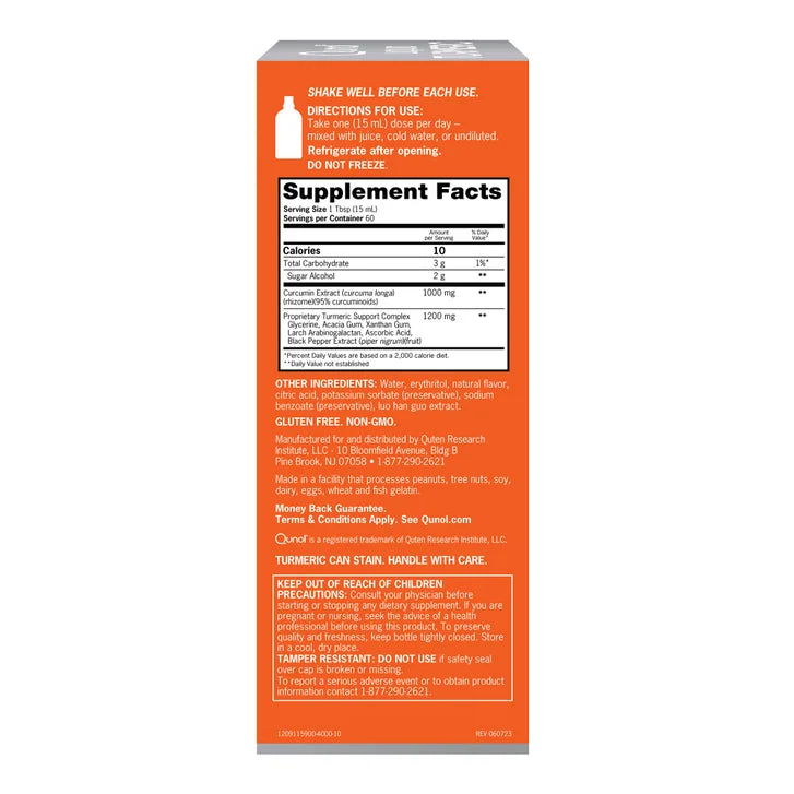 큐놀 액상 강황 1000mg – 고흡수 터메릭·관절·염증 밸런스 지원, 30.4fl oz