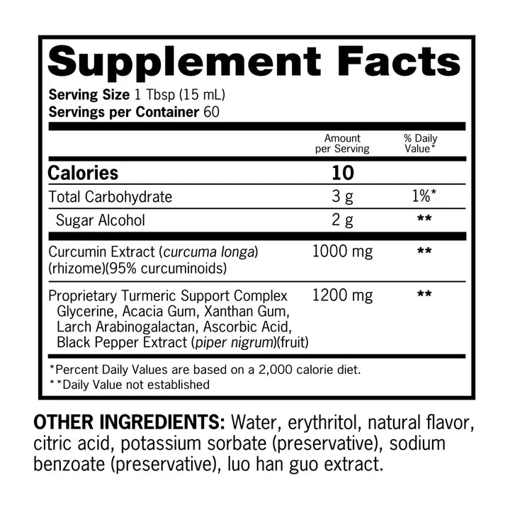 큐놀 액상 강황 1000mg – 고흡수 터메릭·관절·염증 밸런스 지원, 30.4fl oz