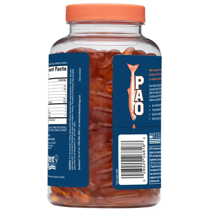 퓨어 알래스카 오메가 와일드 연어 오일 1000mg – 심장·관절·항산화, 210소프트젤