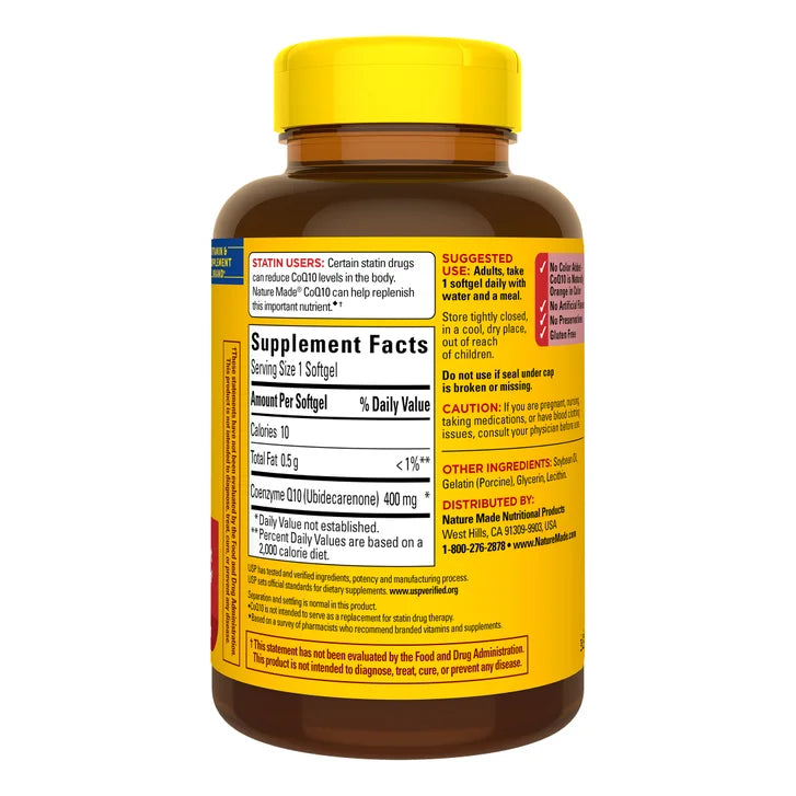 네이처메이드 코큐텐 400mg – 심장 에너지·항산화 강화, 90소프트젤