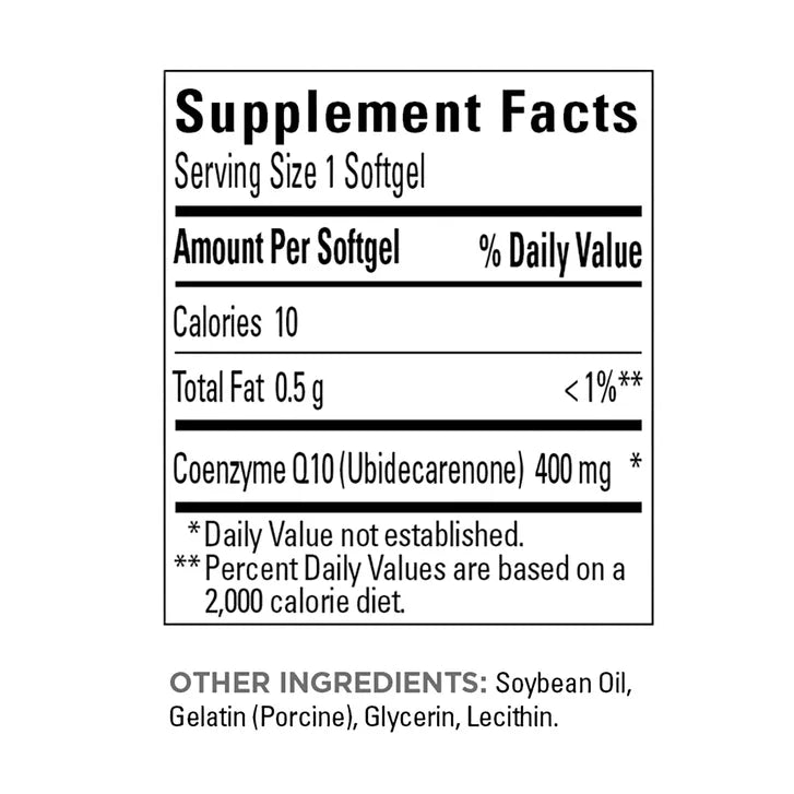 네이처메이드 코큐텐 400mg – 심장 에너지·항산화 강화, 90소프트젤