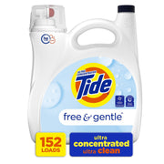 타이드 프리 앤 젠틀 액상 세탁세제 – 무향·저자극, 152회 / 170fl oz