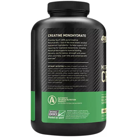 Optimum Nutrition Micronized Creatine Powder – Unflavored (1.32 lbs./120 Servings)