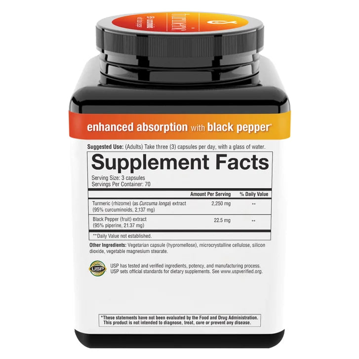 유세어리 터메릭 2250mg – 염증 밸런스·관절·면역 서포트, 210캡슐