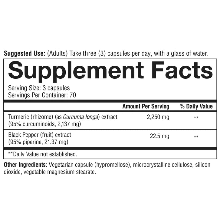 유세어리 터메릭 2250mg – 염증 밸런스·관절·면역 서포트, 210캡슐