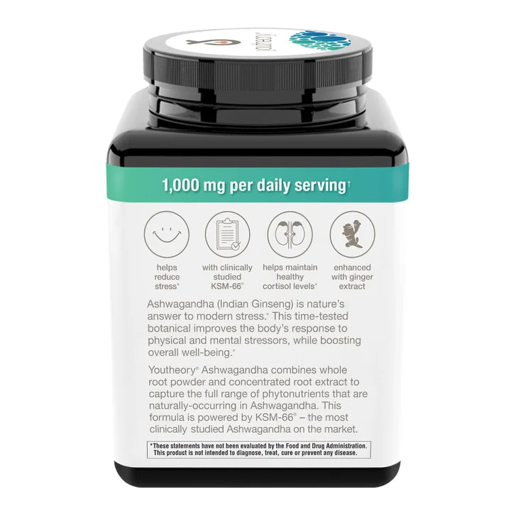 유세어리 아슈와간다 1000mg – 스트레스·수면·긴장완화 포뮬라, 180캡슐