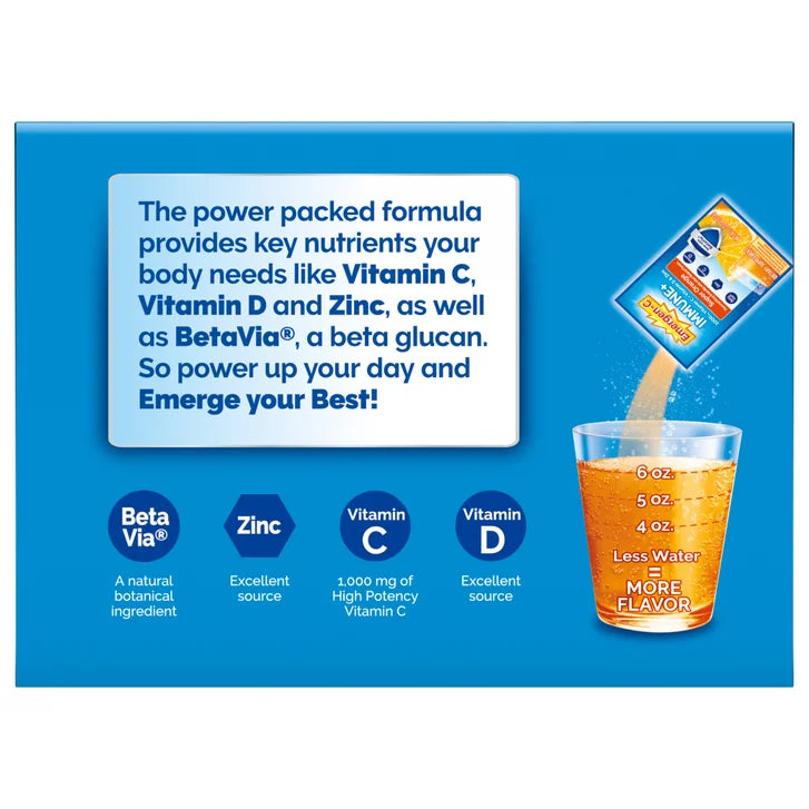 에머전C 이뮨+ – 비타민C·D·아연 면역 강화 포뮬라, 90포