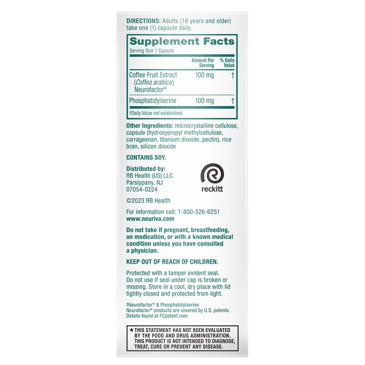 뉴리바 오리지널 – 뇌신경 활성·기억력·집중력 강화, 50캡슐