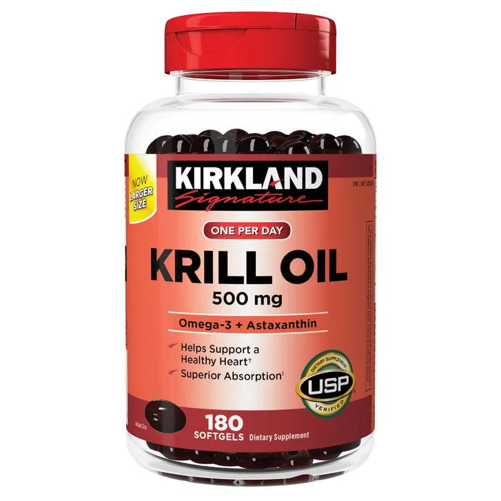 커클랜드 시그니처 크릴 오일 500mg – 오메가3·관절·심혈관 건강, 180소프트젤