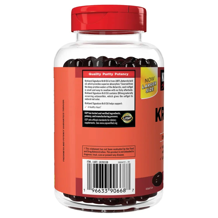커클랜드 시그니처 크릴 오일 500mg – 오메가3·관절·심혈관 건강, 180소프트젤