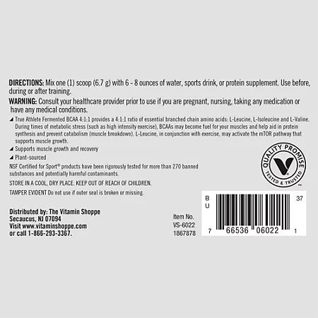 트루 애슬릿 발효 BCAA 파우더 4:1:1 7.1oz 30회분