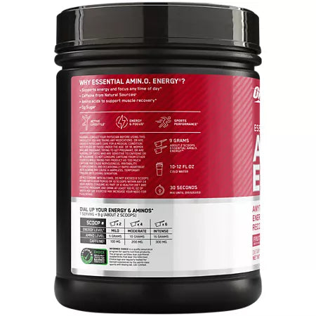 옵티멈 뉴트리션 에센셜 아미노 에너지 프루트 퓨전 1.29lb 65서빙 – 아미노산과 활력 지원 포뮬러