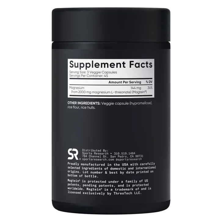 스포츠리서치 마그테인(L-트레오네이트) 2000mg – 집중력·뇌 건강·신경 안정, 135캡슐