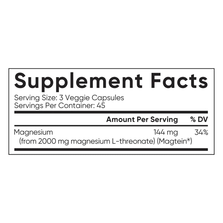 스포츠리서치 마그테인(L-트레오네이트) 2000mg – 집중력·뇌 건강·신경 안정, 135캡슐