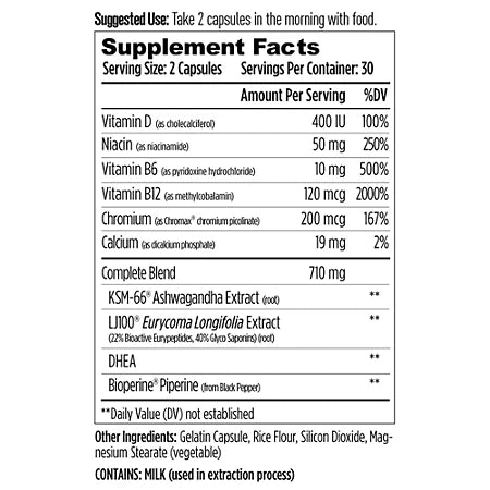 드림 브랜드 M드라이브 프라임 남성 활력·에너지·스태미나 강화 테스토스테론 서포트 60캡슐