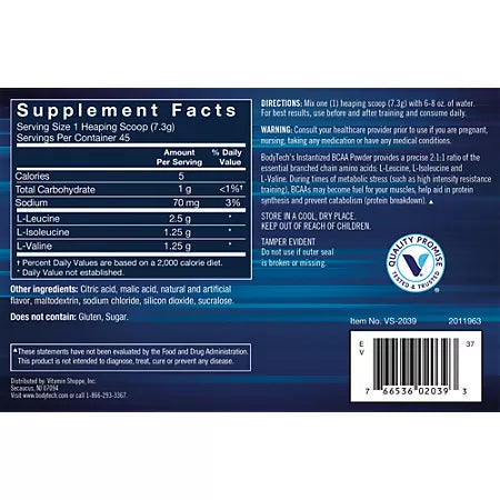 바디텍 인스턴타이즈드 BCAA 파우더 후르츠 펀치 11.5oz 45회분