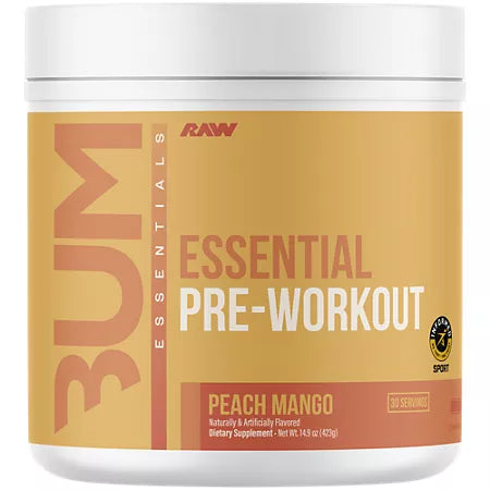 씨범 RAW 에센셜 프리워크아웃 피치 망고 14.9oz 30회분