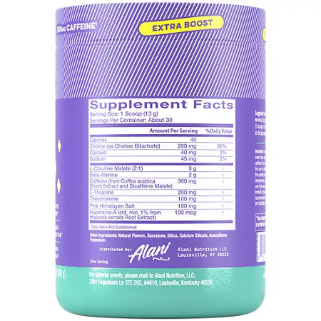 알라니 뉴 프리워크아웃 엑스트라 부스트 프로즌 레모네이드 13.7oz 30회분