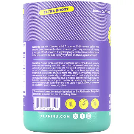 알라니 뉴 프리워크아웃 엑스트라 부스트 프로즌 레모네이드 13.7oz 30회분