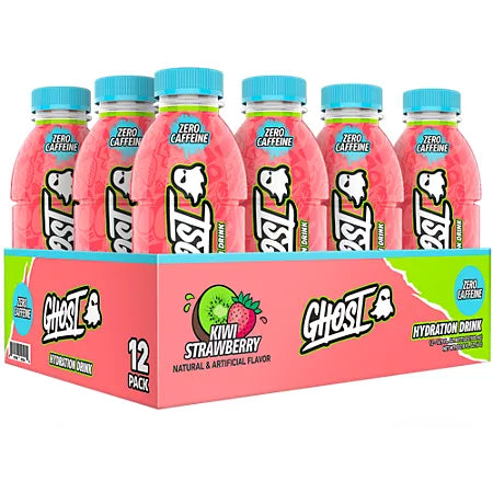 고스트 하이드레이션 드링크 키위 스트로베리 16.9 fl. oz., 12 pk. – 전해질 기반 수분 보충 음료