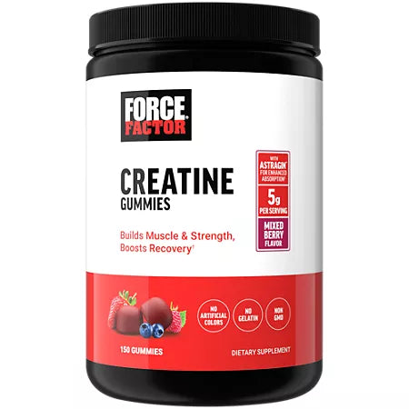 Force Factor Creatine Monohydrate Gummies - Mixed Berry (150 Gummies)
