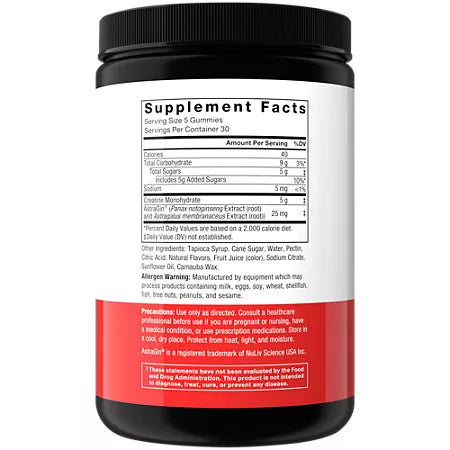 Force Factor Creatine Monohydrate Gummies - Mixed Berry (150 Gummies)