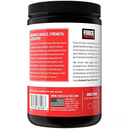 Force Factor Creatine Monohydrate Gummies - Mixed Berry (150 Gummies)