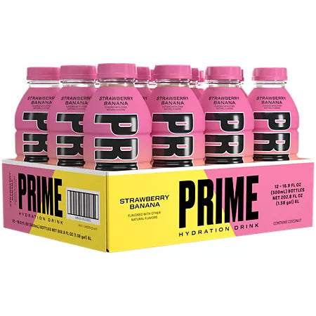 프라임 하이드레이션 BCAA 블렌드 스트로베리 바나나 16.9 fl. oz., 12 pk. – BCAA 함유 수분 보충 음료