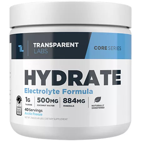 트랜스페어런트 랩스 하이드레이트 아틱 프리즈 0.69lb 40서빙 – 전해질 균형과 수분 보충을 돕는 퍼포먼스 포뮬러