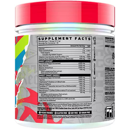 고스트 레전드 V4 프리워크아웃 블루 라즈베리 22.8oz 30회분