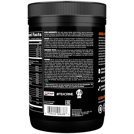 애니멀 프리워크아웃 프라이멀 윅드 피치 16.75oz 25회분