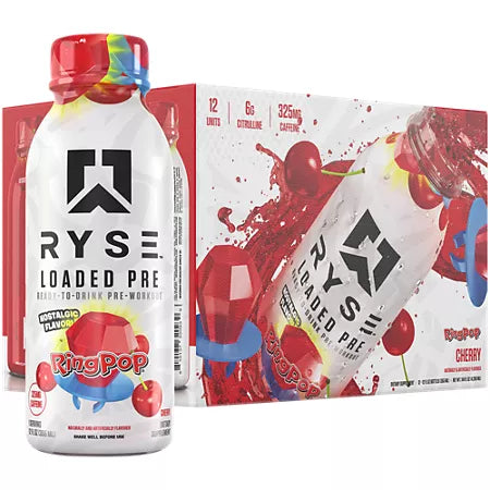 라이즈 RTD 프리워크아웃 링팝 체리 12병 12fl oz