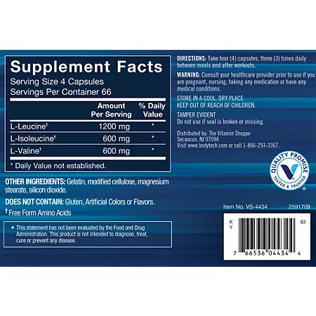 바디텍 BCAA 2:1:1 캡슐 264정